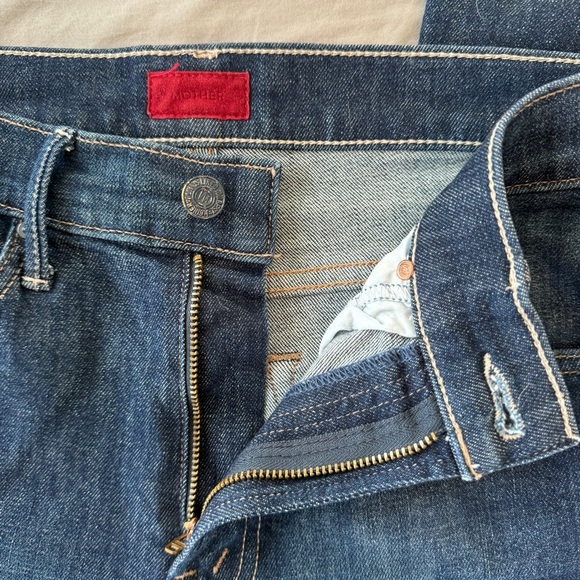 Mother Insider Crop Step Fray Speed Racer Red Side Stripe Jeans - Picture 8 of 16